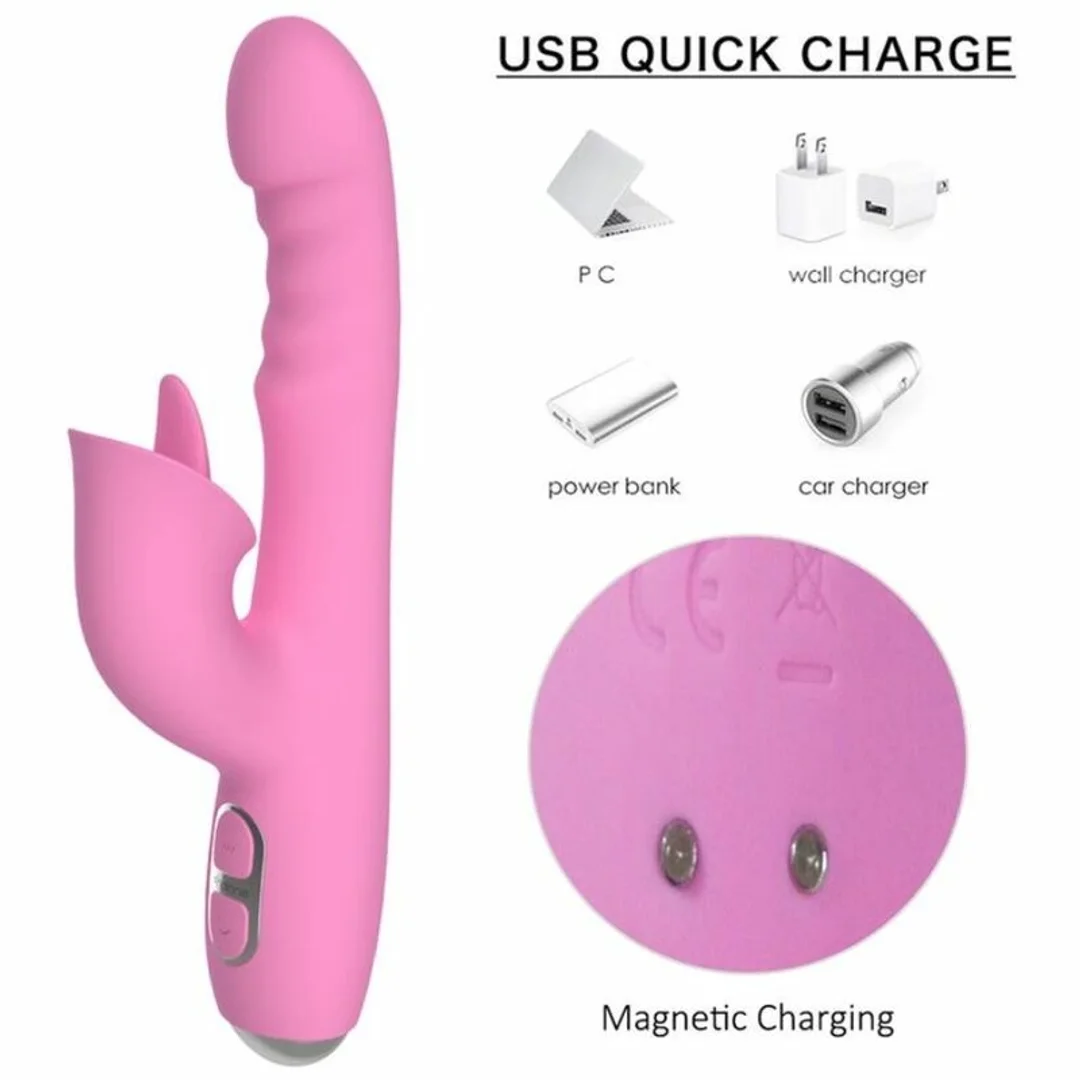 NALONE T-MAY Magic Stick rożowy - wibrator dwusilnikowy, 7 trybow — zdjęcie 8