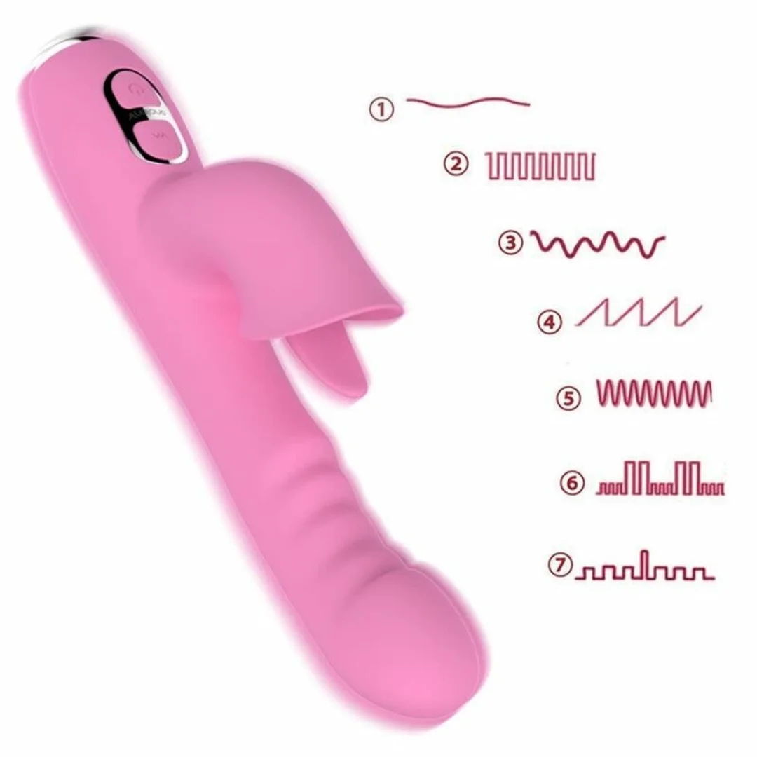 NALONE T-MAY Magic Stick rożowy - wibrator dwusilnikowy, 7 trybow — zdjęcie 9