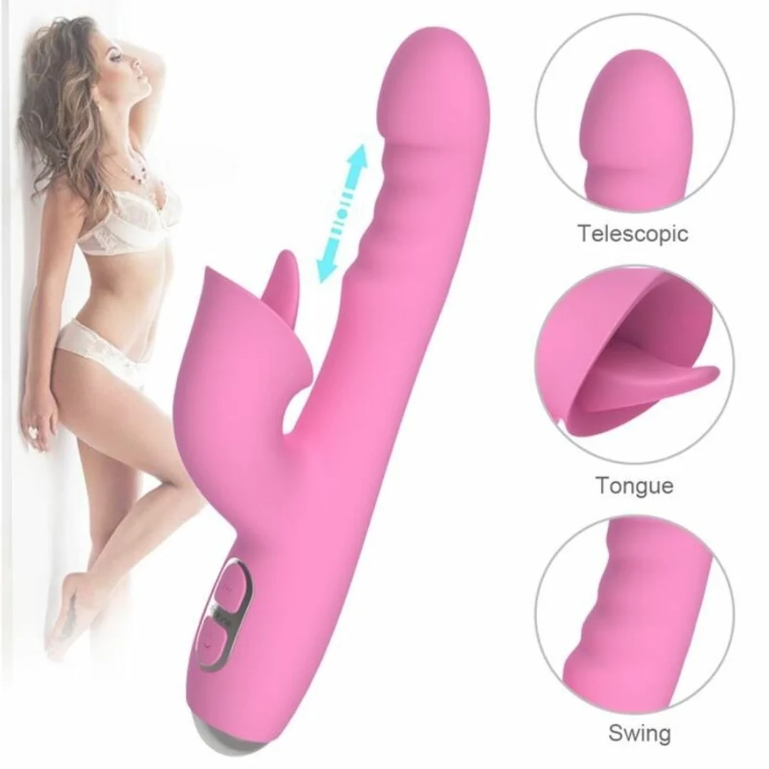 NALONE T-MAY Magic Stick rożowy - wibrator dwusilnikowy, 7 trybow — zdjęcie 10