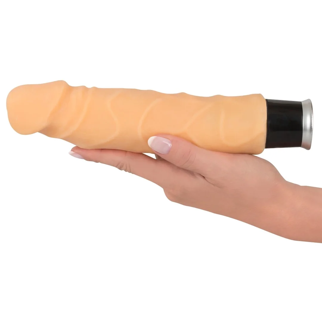 Nature Skin model 557912 - elastyczny masażer z powierzchnią żyłkowaną, cielisty 23 cm — zdjęcie 5