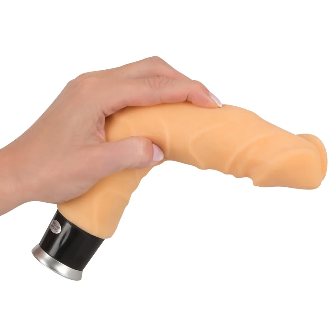Nature Skin model 557912 - elastyczny masażer z powierzchnią żyłkowaną, cielisty 23 cm — zdjęcie 6