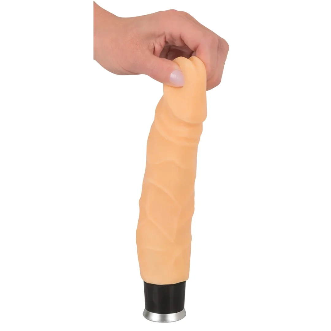 Nature Skin model 557912 - elastyczny masażer z powierzchnią żyłkowaną, cielisty 23 cm — zdjęcie 7