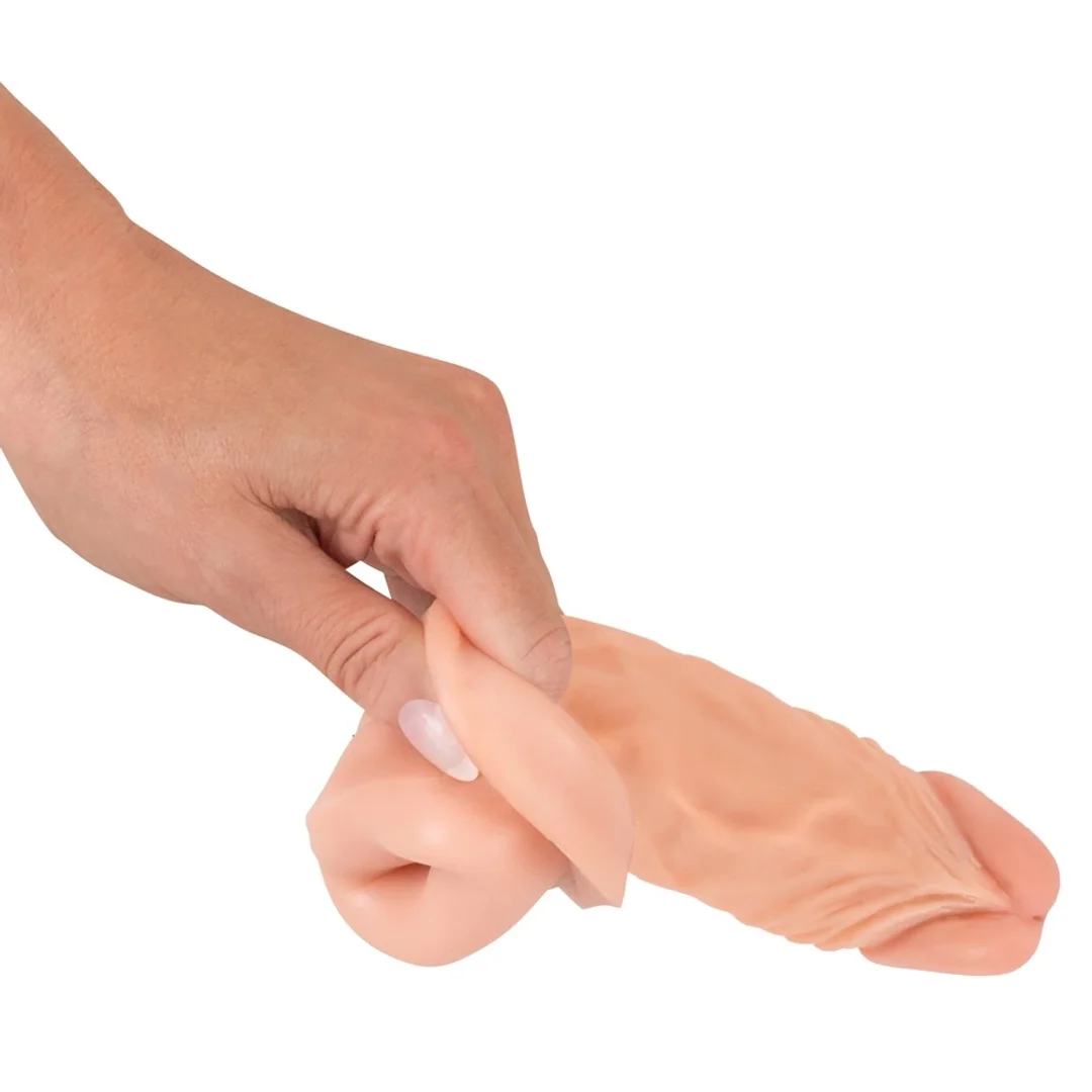 Nature Skin Sleeve Extension TPR powiększająca +3cm, beżowy, 19,5cm — zdjęcie 8