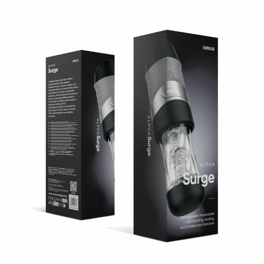 Nexus Alpha Surge Czarna Maszyna Intymna z Rotacją i Systemem Ssącym — zdjęcie 2