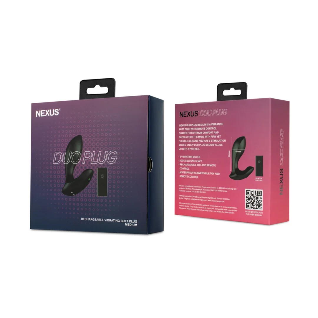Nexus Duo Plug czarny - silikonowy model wibrujący z pilotem bezprzewodowym — zdjęcie 5
