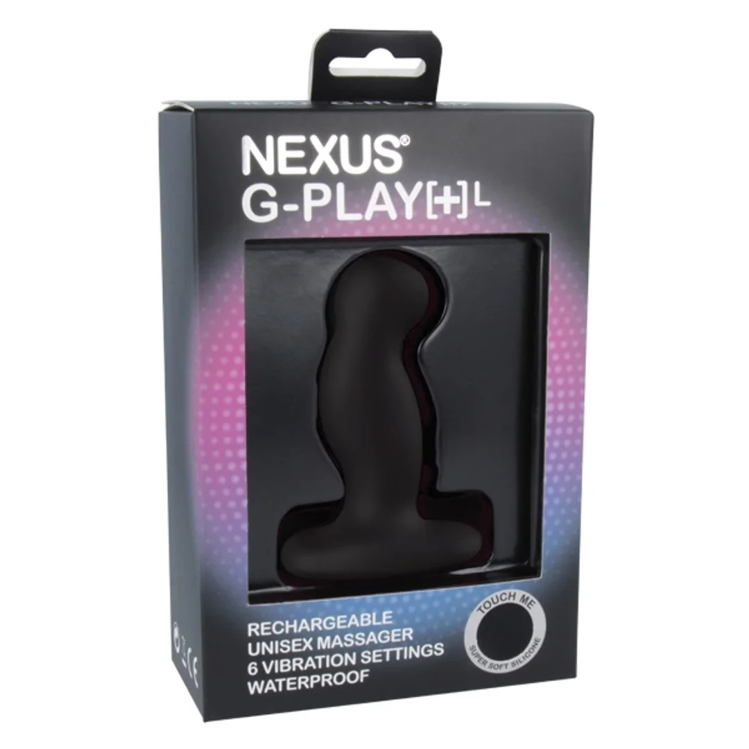 Nexus G-Play+ Medium Black - wibrująca zatyczka analna, silikon, USB — zdjęcie 2