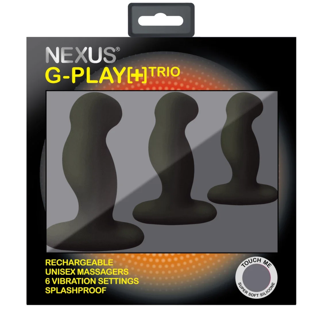 Nexus G-Play Trio+ Black - Zestaw 3 Wibrujących Korkow, 6 Trybow, USB — zdjęcie 3
