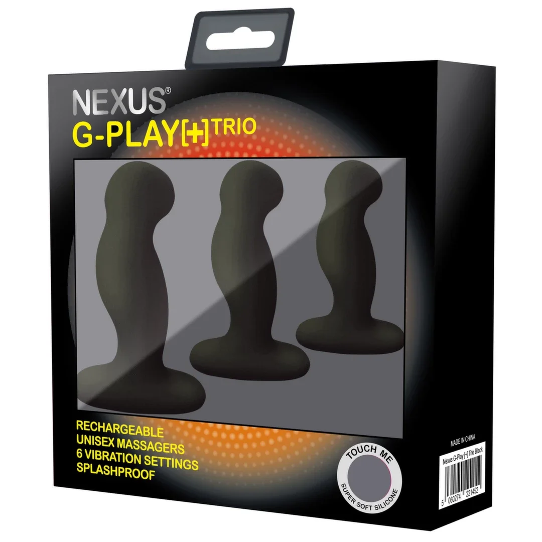 Nexus G-Play Trio+ Black - Zestaw 3 Wibrujących Korkow, 6 Trybow, USB — zdjęcie 4