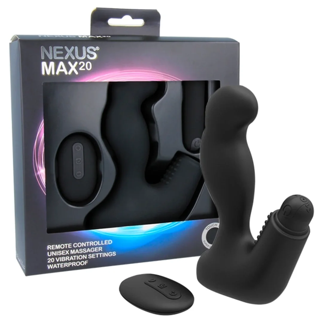 Nexus Max 20 Black - wibrujący korek z pilotem, silikonowy, 10x4 cm — zdjęcie 5