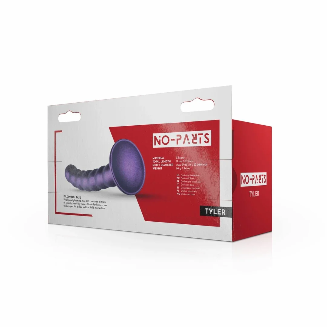 No-Parts Metallic Purple - anatomiczny model silikonowy z przyssawką 17 cm — zdjęcie 4