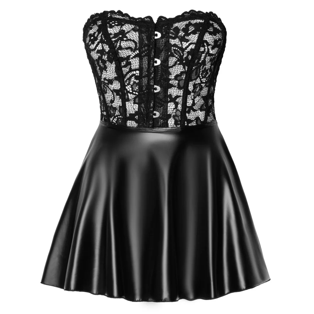 Noir Dress XL - Krotka sukienka gorsetowa bez ramiączek czarna — zdjęcie 6