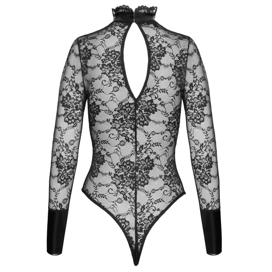 Noir Handmade Body z Kołnierzem L, Koronka i Powerwetlook, Czarny — zdjęcie 6