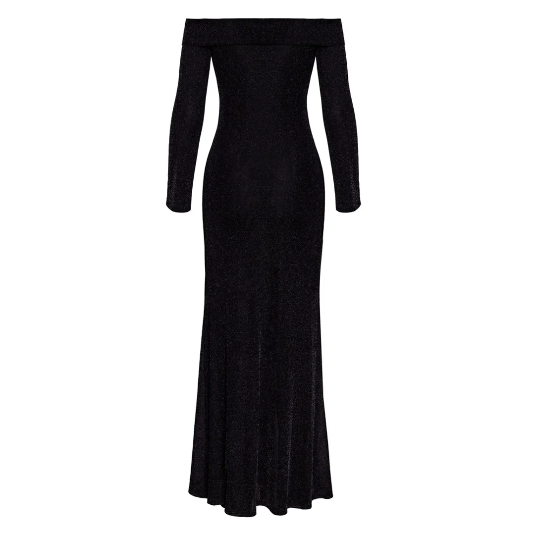 Noir Handmade Sukienka Długa L, Czarna, Transparentna, Błyszcząca — zdjęcie 6