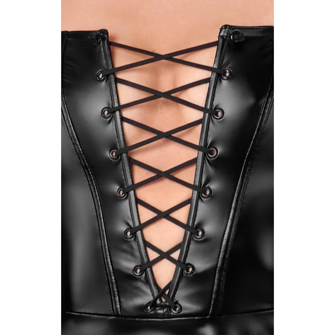 Noir Handmade Sukienka mini S z wiązaniem i połyskującą powłoką — zdjęcie 4