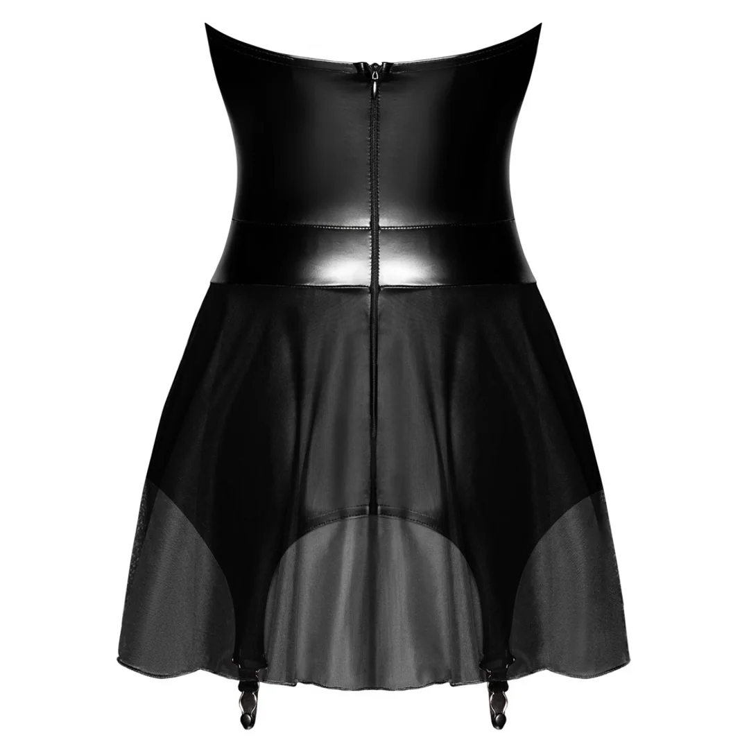 Noir Handmade XL - Czarna mini sukienka z szelkami i tiulową spodnicą — zdjęcie 5