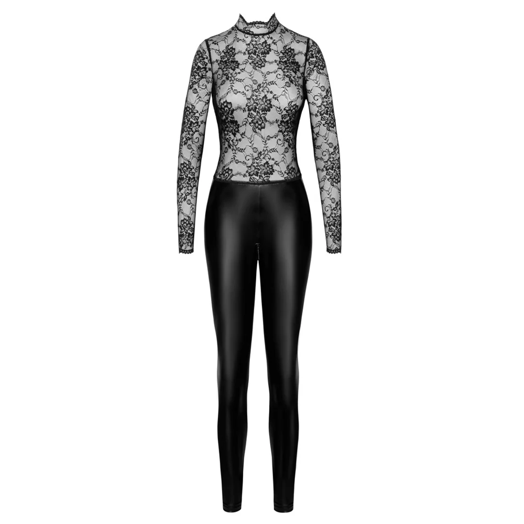 Noir Orgia Exclusive XL - Czarny kombinezon z koronkową gorą, powerwetlook — zdjęcie 7