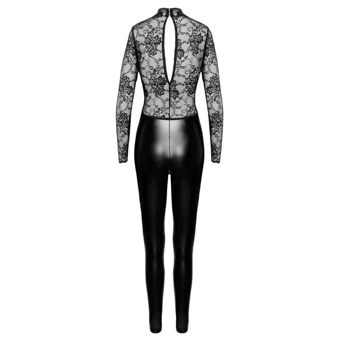 Noir Orgia Exclusive XL - Czarny kombinezon z koronkową gorą, powerwetlook — zdjęcie 8