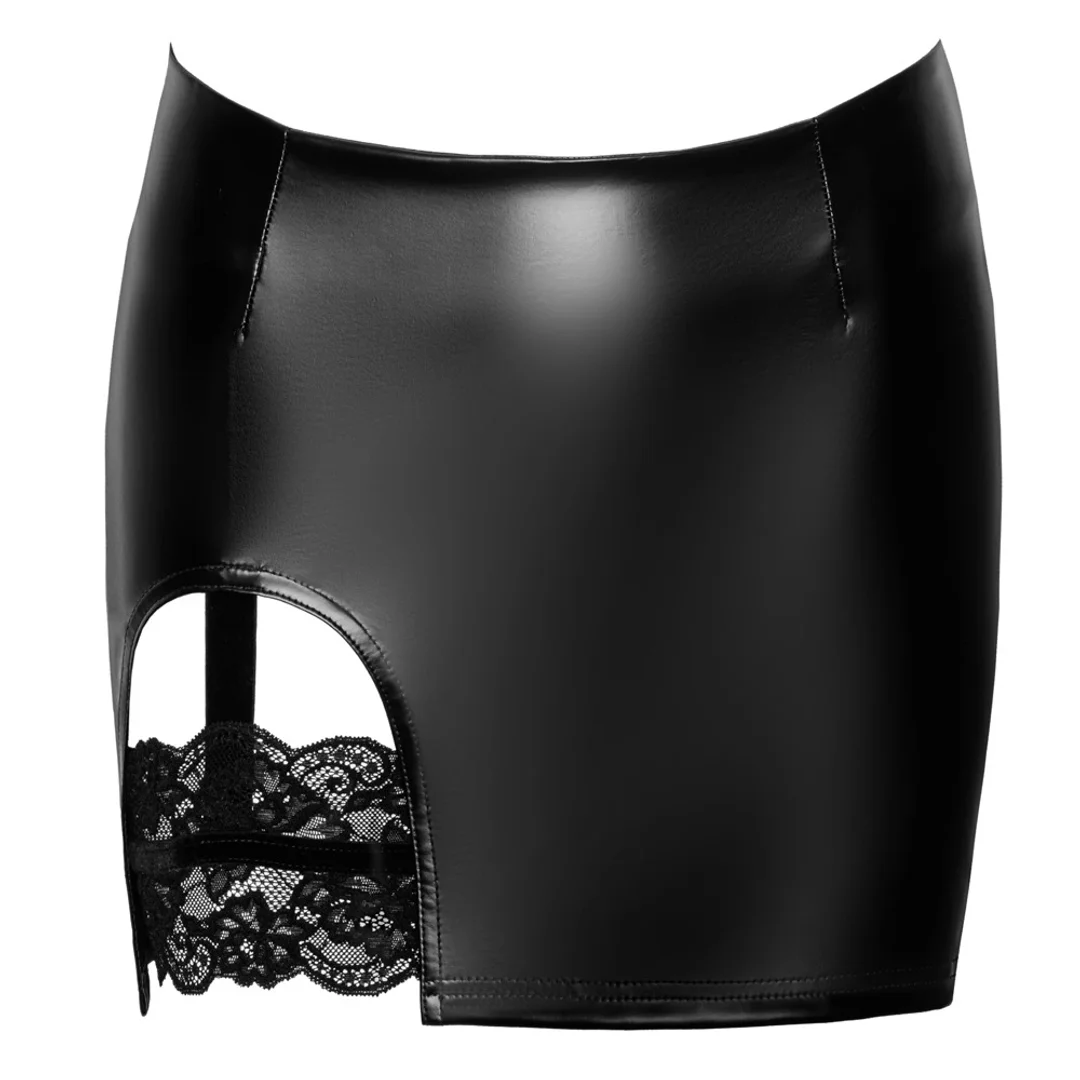 Noir Orgia Mini spodnica z koronką czarna XL - elastyczna, klasyczna — zdjęcie 7