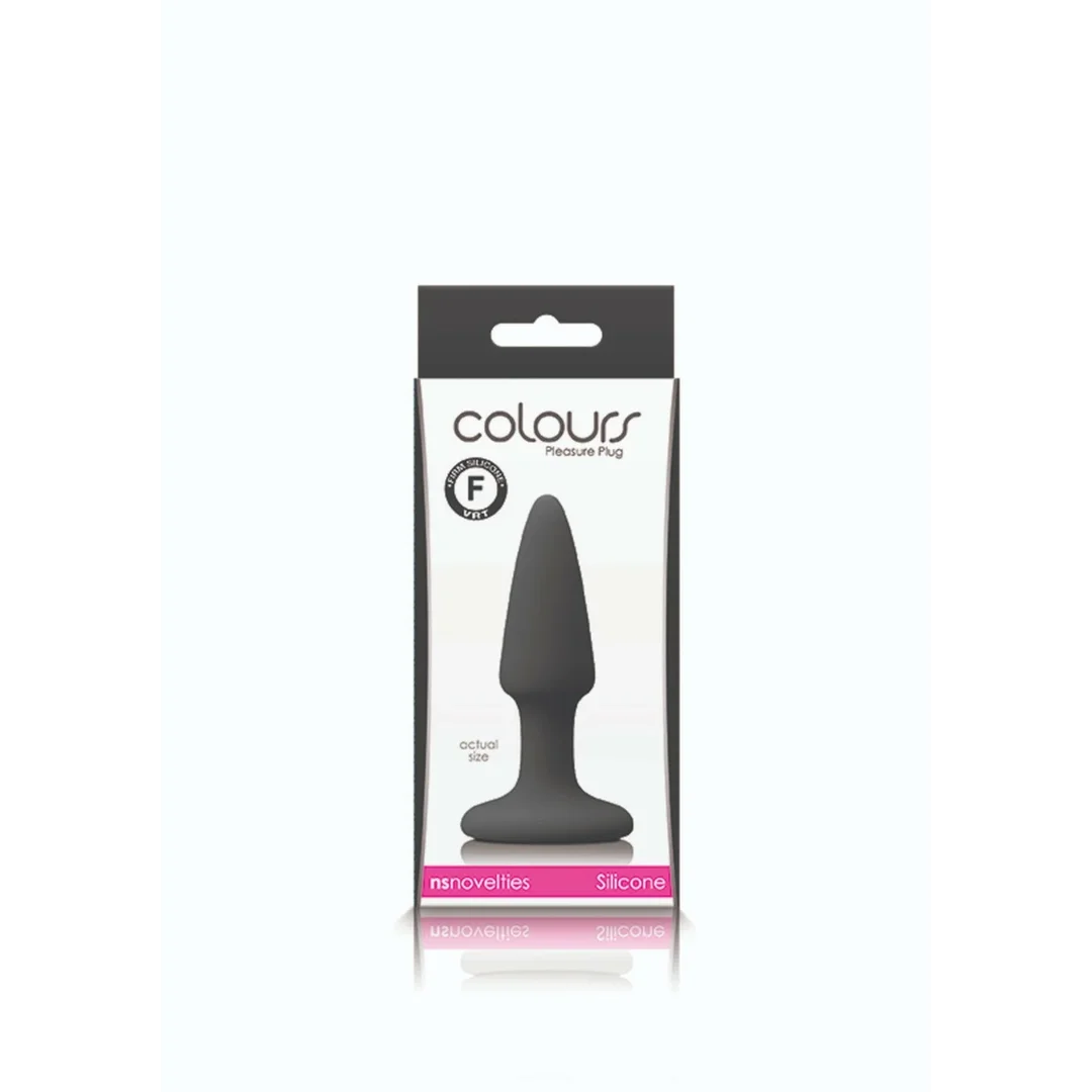 NS Novelties Colours Pleasures Mini Plug silikonowy z przyssawką czarny — zdjęcie 2