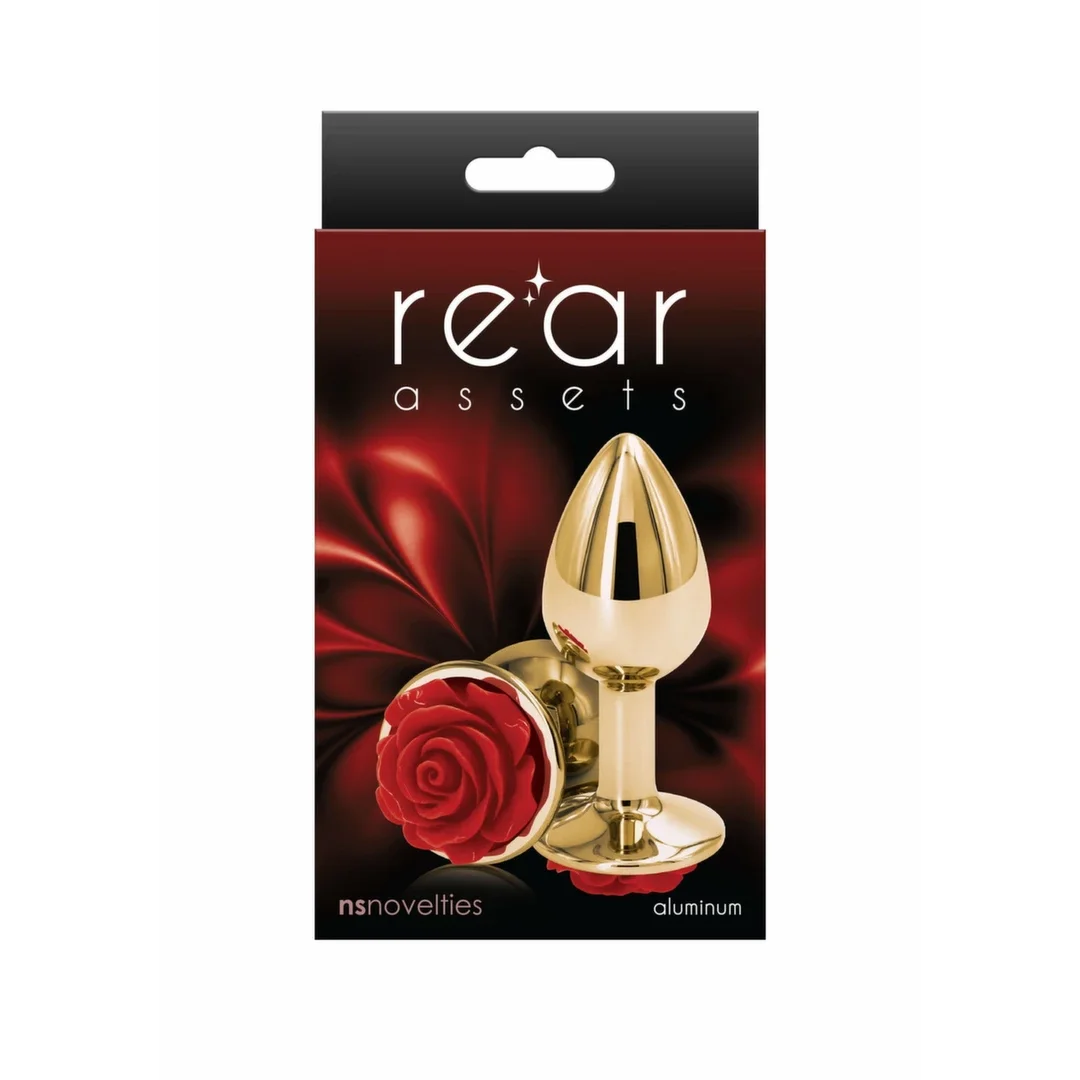 NS Novelties Rose Buttplug Small aluminiowy chromowany z ozdobą rożą 6,7 cm — zdjęcie 2