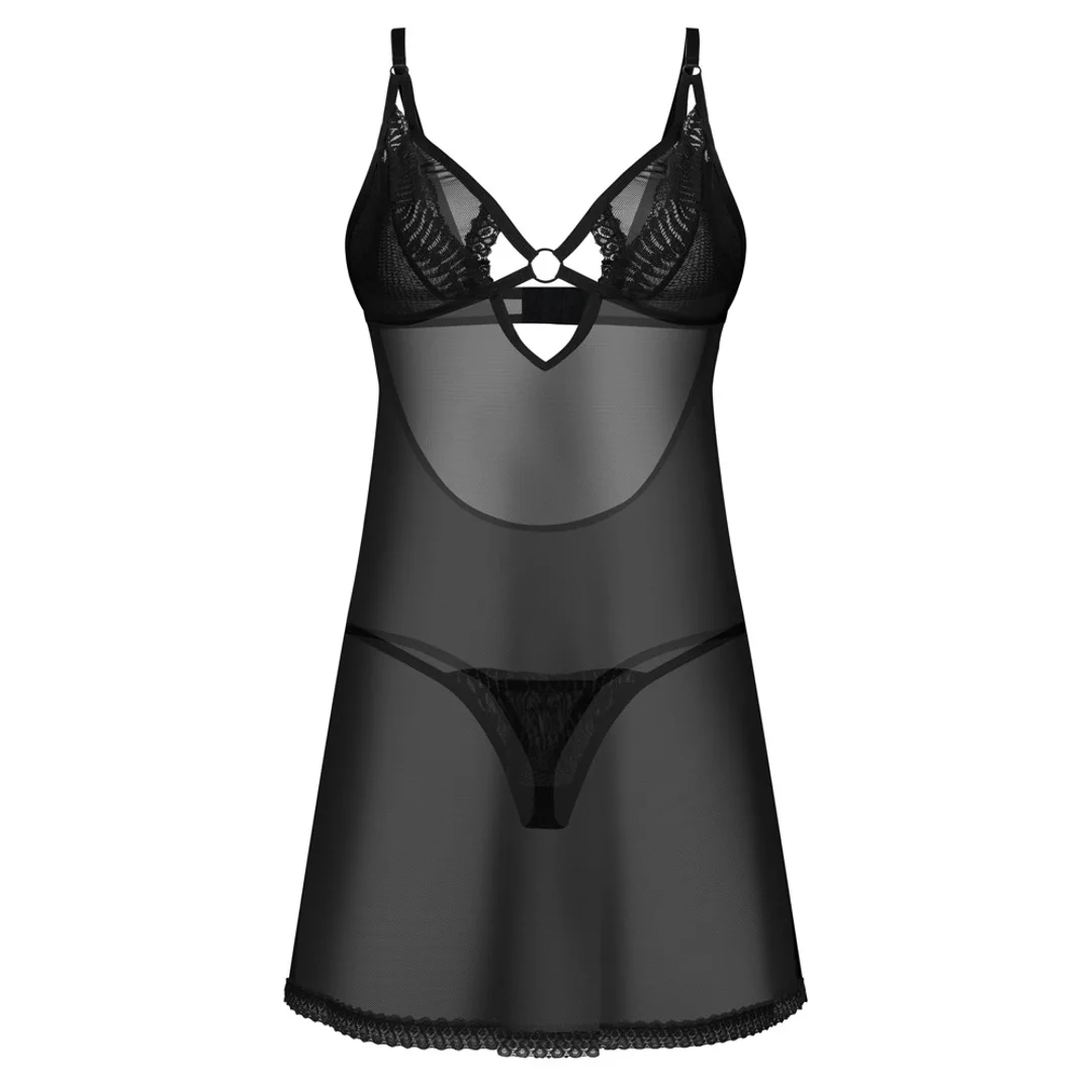Obsessive Alliane Chemise S/M z transparentnym materiałem i stringami — zdjęcie 5