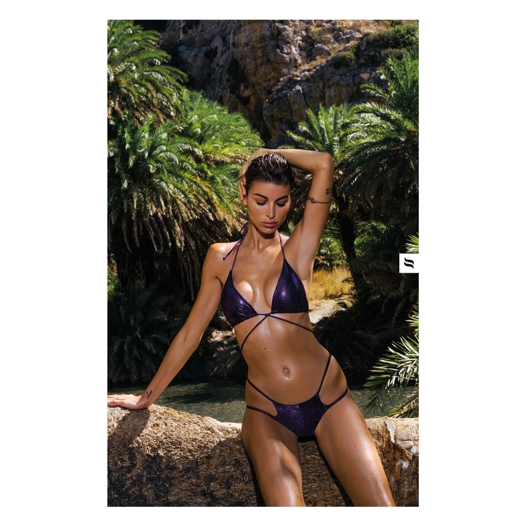 Obsessive Balitta Bikini fiolet połysk S - wygodny komplet kąpielowy — zdjęcie 3
