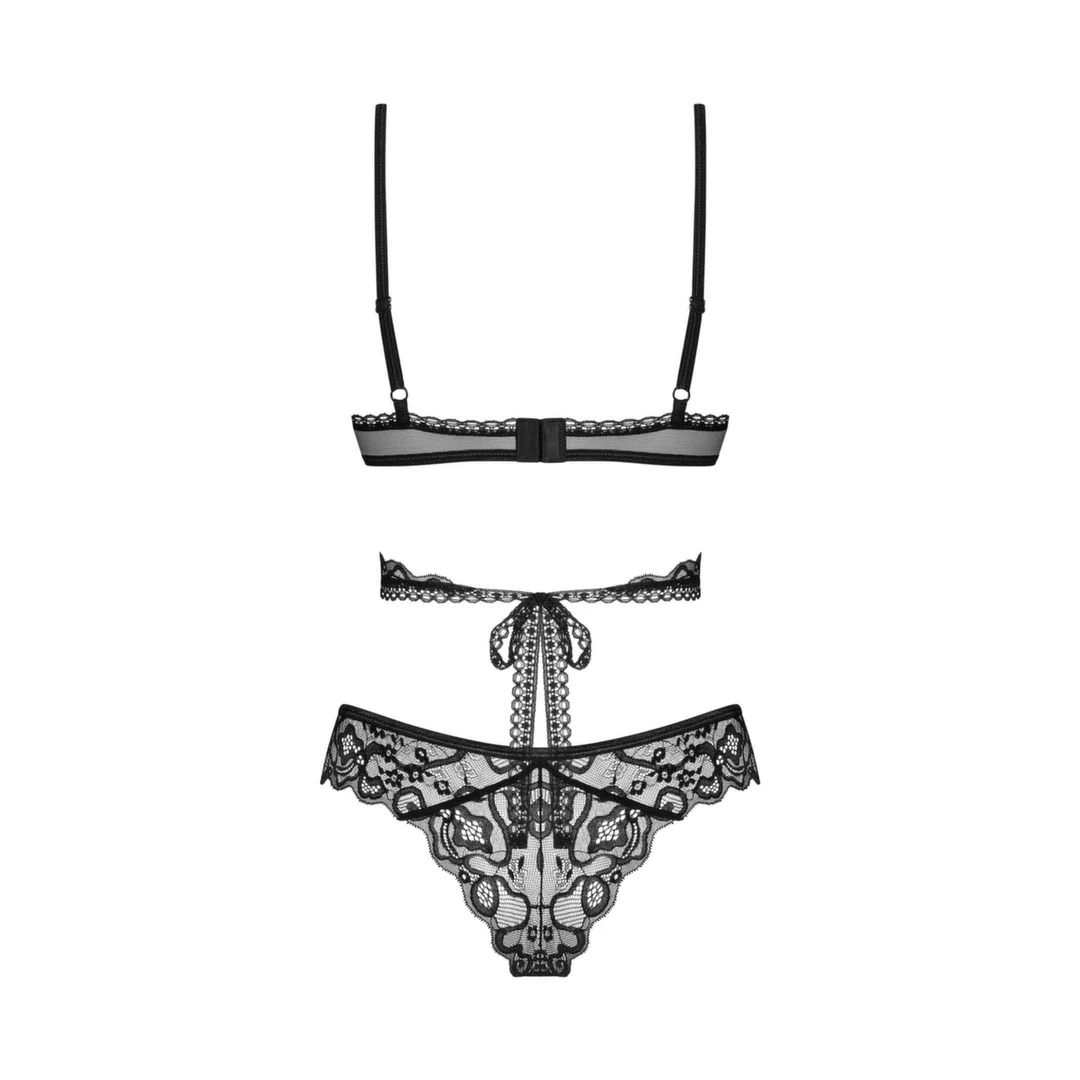 Obsessive Blomentis komplet dwuczęściowy czarny M/L koronka — zdjęcie 3
