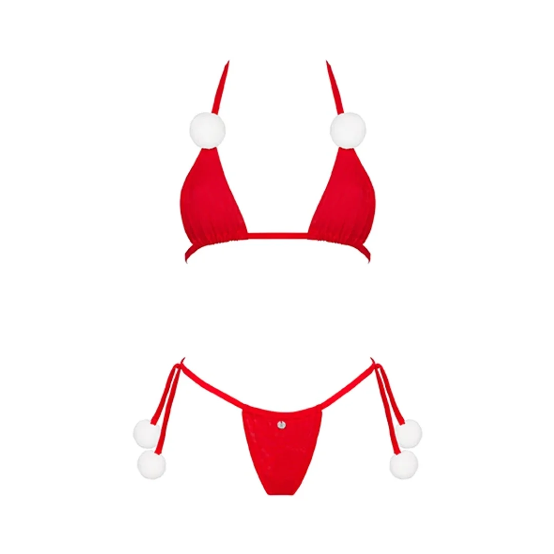 Obsessive Bobble Girl komplet świąteczny czerwony One Size pompony — zdjęcie 3