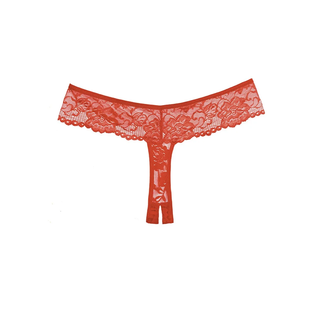 Obsessive Chiqui Love Allure stringi z koronką bez części dolnej, czarne — zdjęcie 3