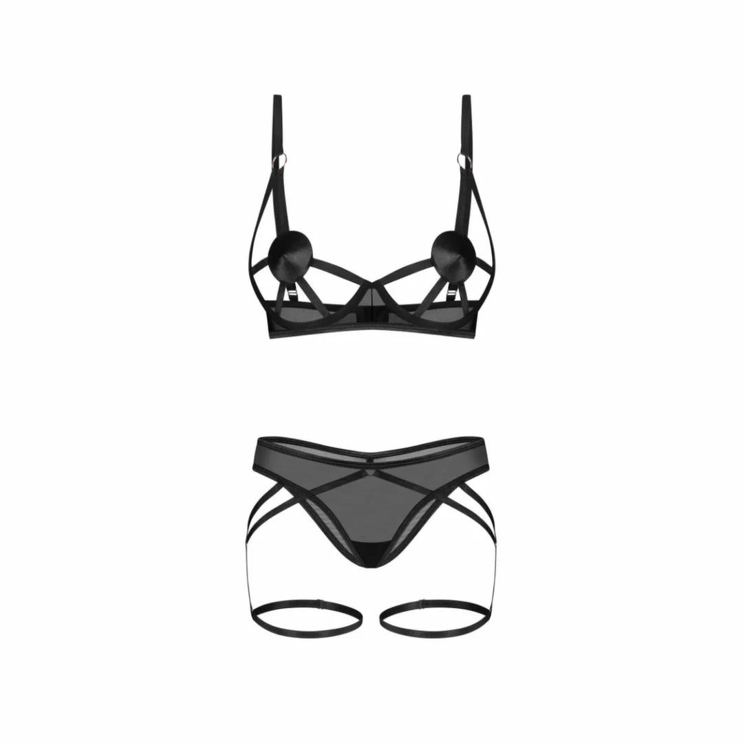 Obsessive Euridia komplet 2-częściowy czarny minimalistyczny design M/L — zdjęcie 4
