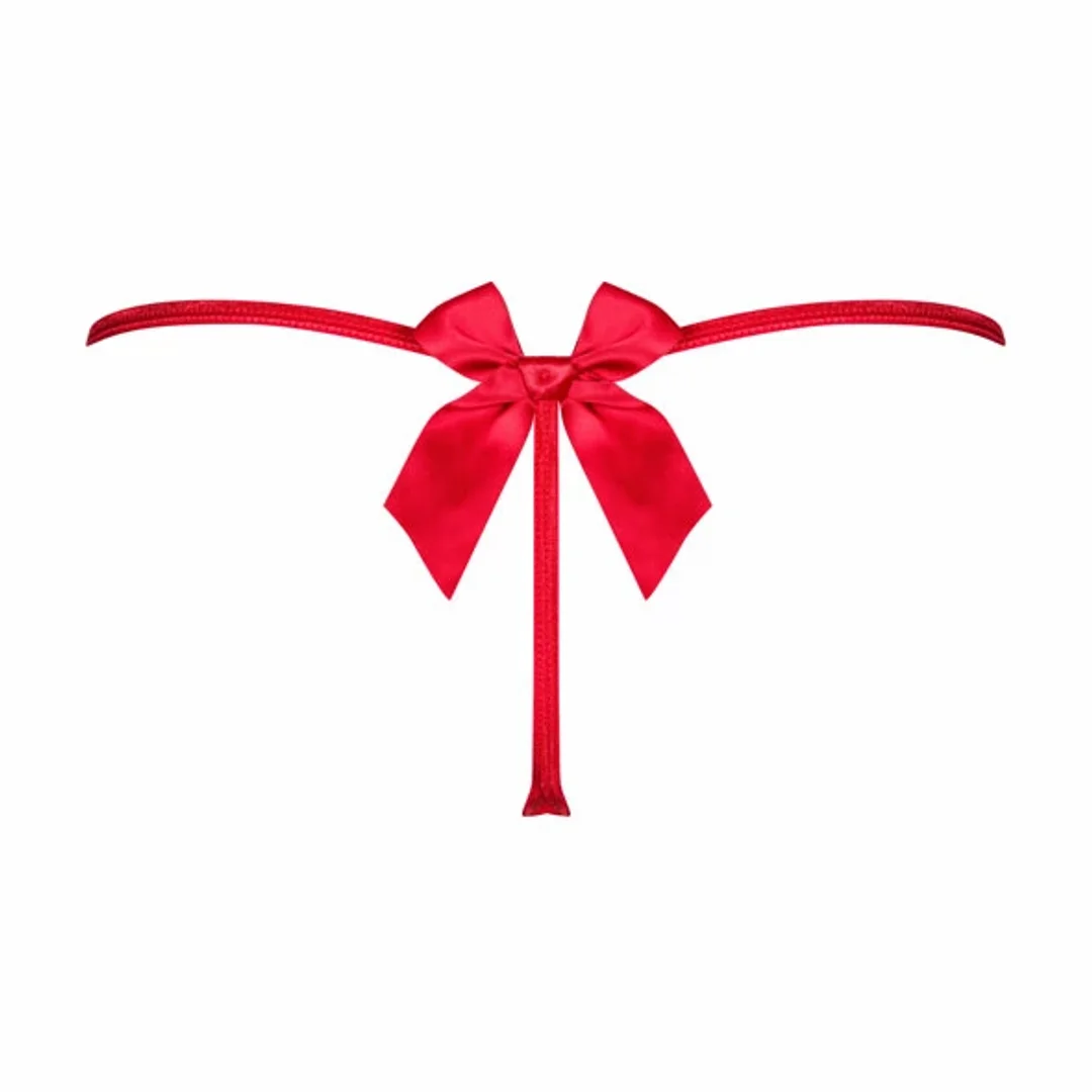 Obsessive Giftella Stringi Czerwone S/M Elastyczny Materiał Multistretch — zdjęcie 3