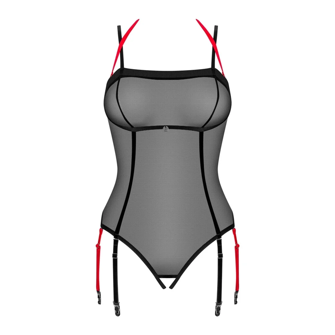 Obsessive Glandez Body połprzezroczyste z paskami do pończoch XS/S — zdjęcie 3