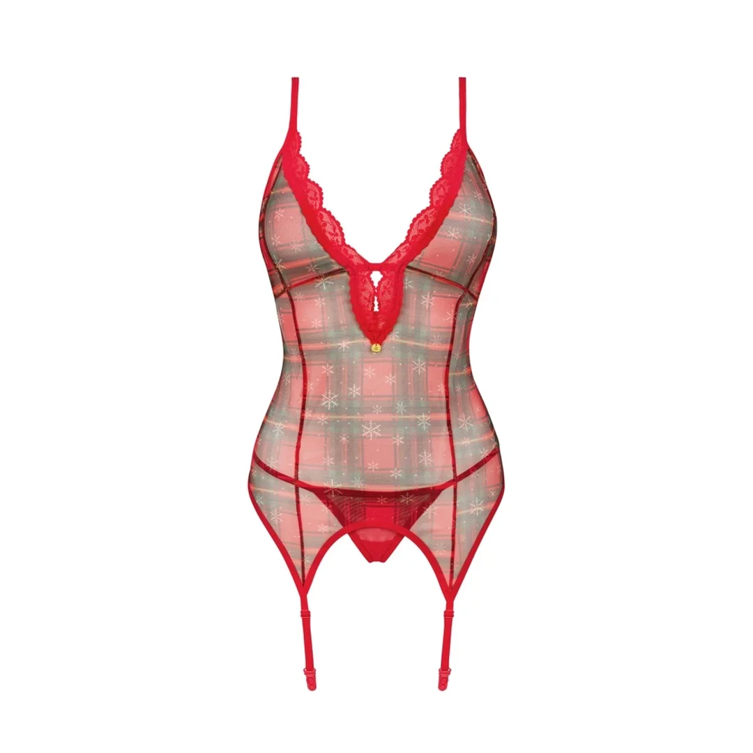 Obsessive Jollymore komplet bielizny XL/2XL - koszulka do pończoch z stringami — zdjęcie 5
