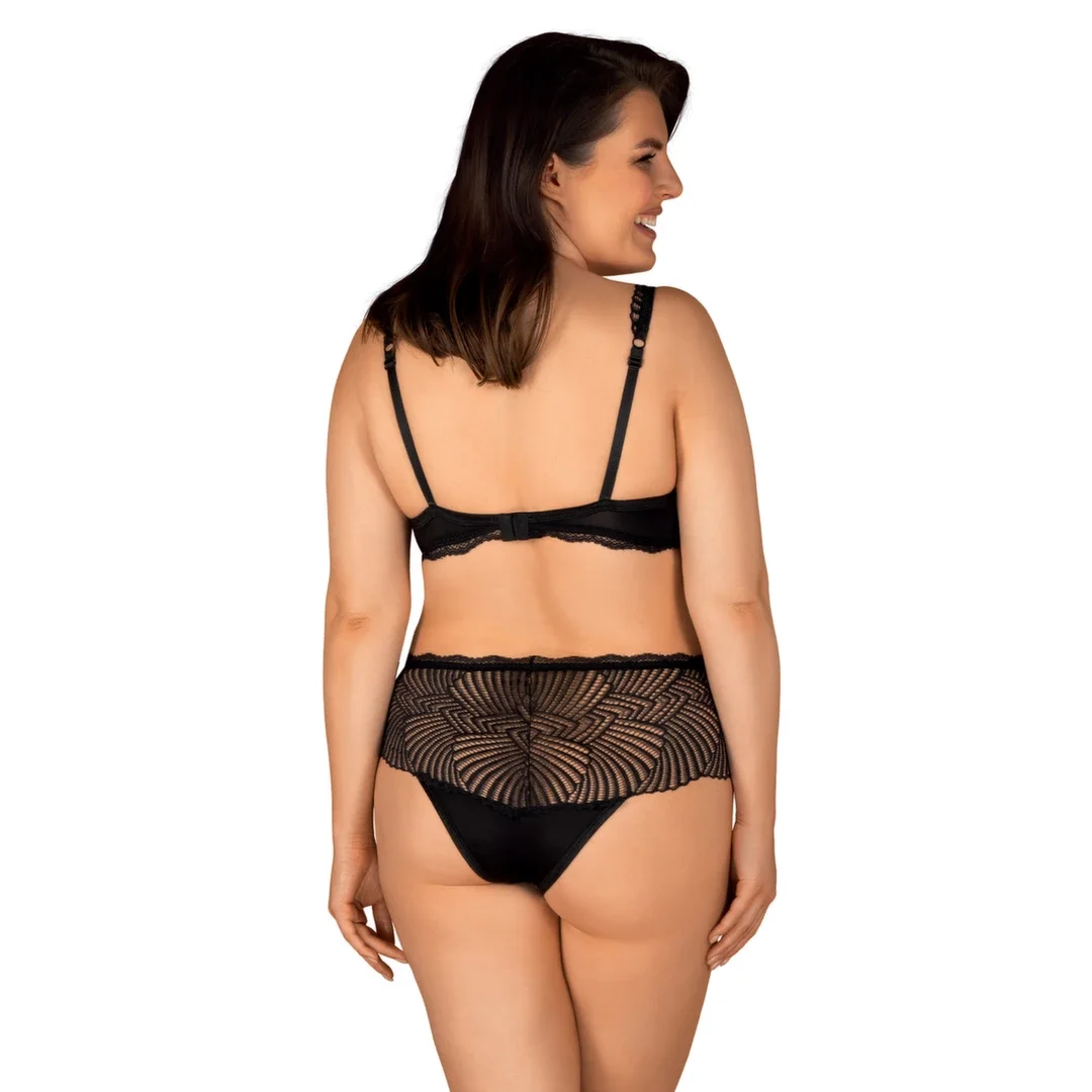 Obsessive Klarita komplet dwuczęściowy czarny 2XL/3XL koronka — zdjęcie 2