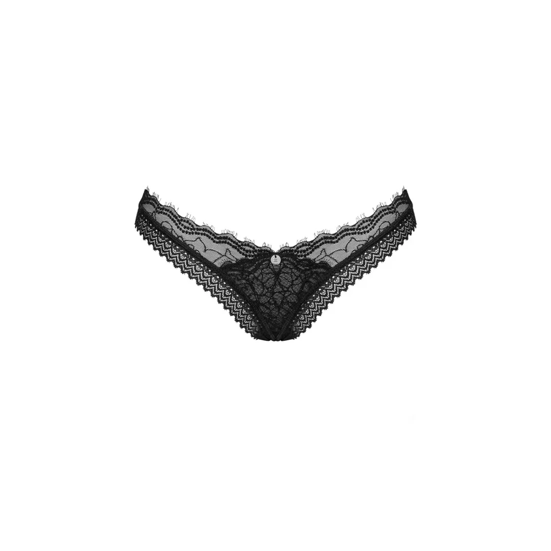 Obsessive Medilla Czarna Koronkowa Bielizna Stringi M/L — zdjęcie 3