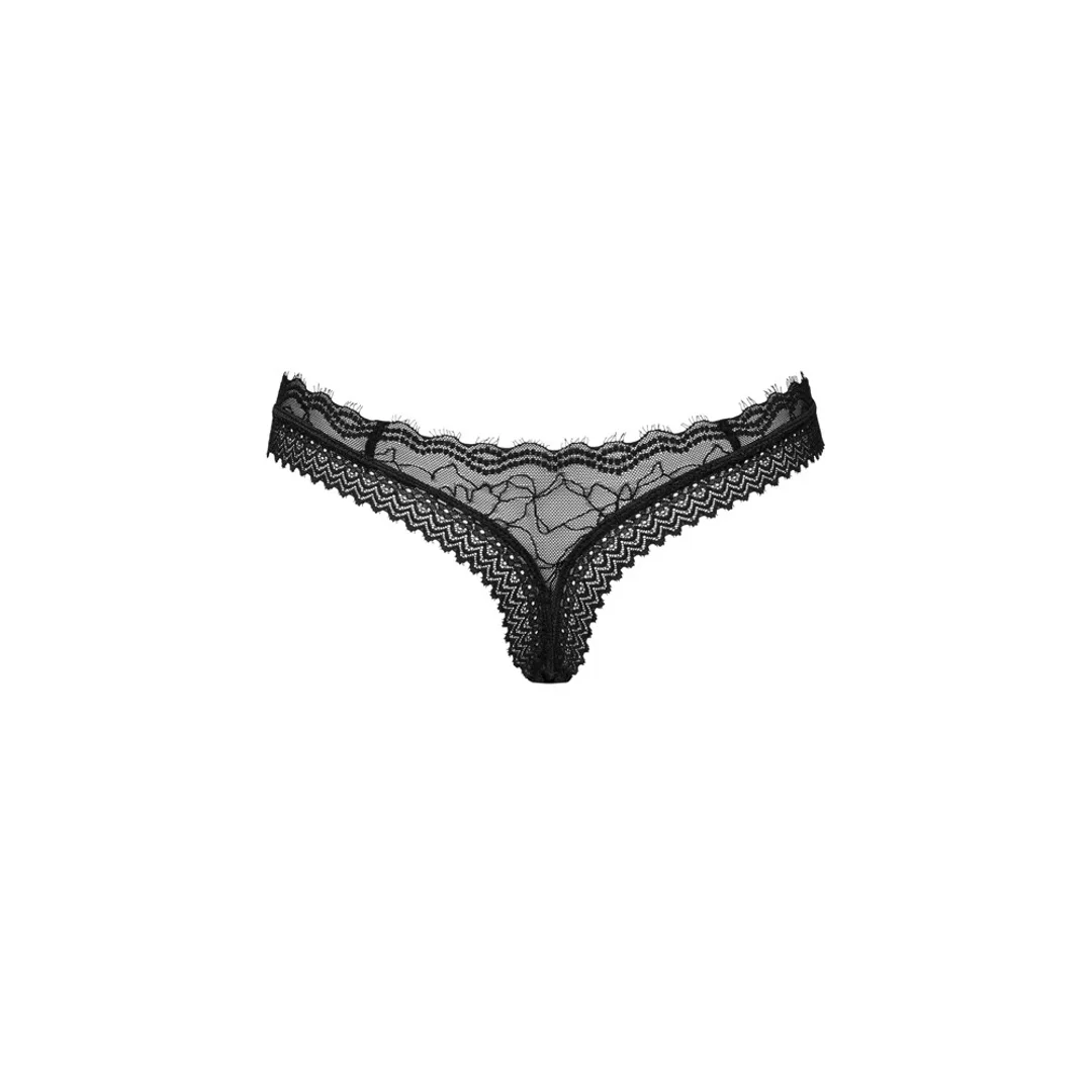 Obsessive Medilla Czarna Koronkowa Bielizna Stringi M/L — zdjęcie 4
