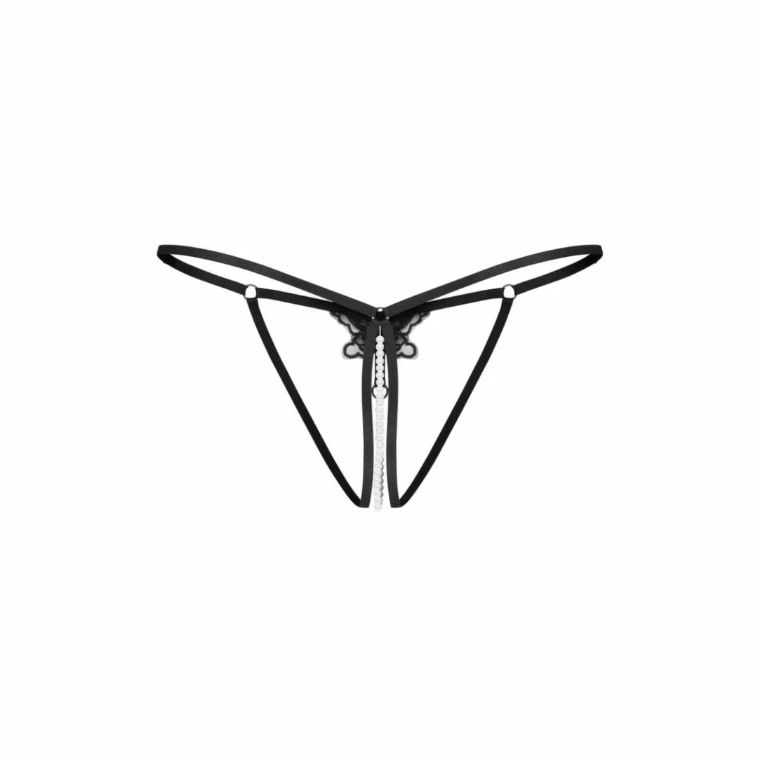 Obsessive Selisme String bezszwowy z ozdobą, czarny, regulowany 2XL/3XL — zdjęcie 7