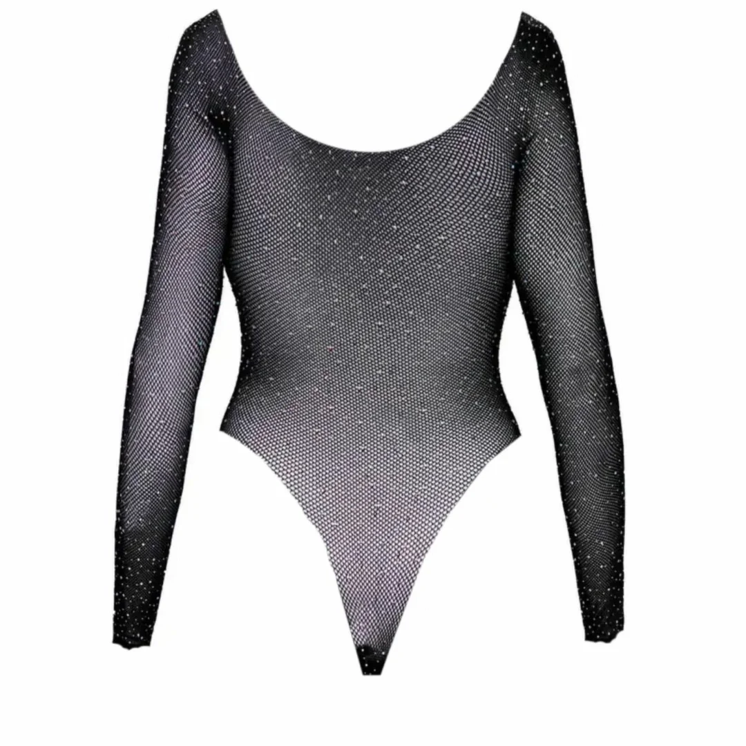 Obsessive Sparklissa Teddy Black - Limitowana Edycja, Długi Rękaw, Siateczka — zdjęcie 5