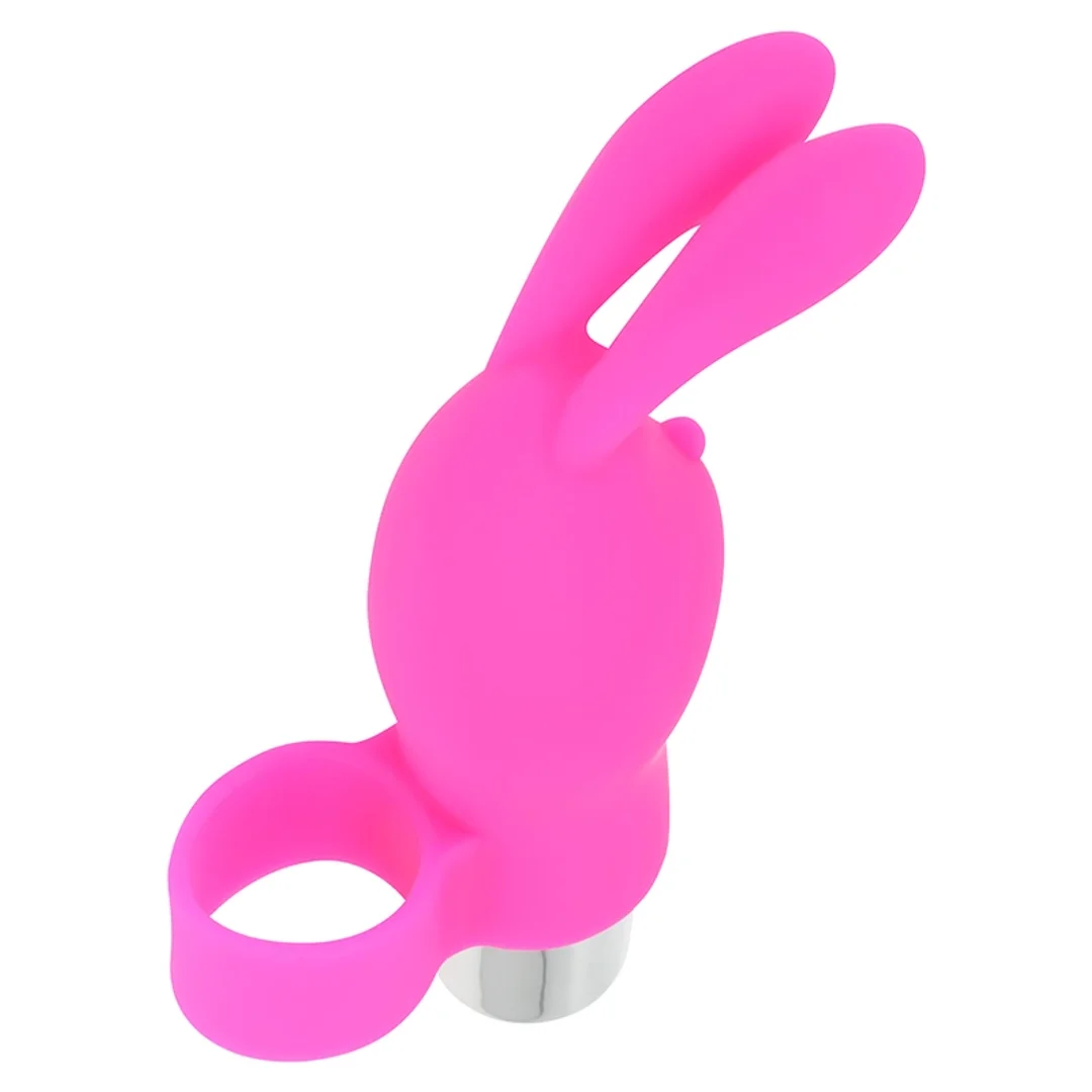 OHMAMA Finger Ring Krolik - Wibrujący naparstek silikonowy IPX6 9,8cm — zdjęcie 3