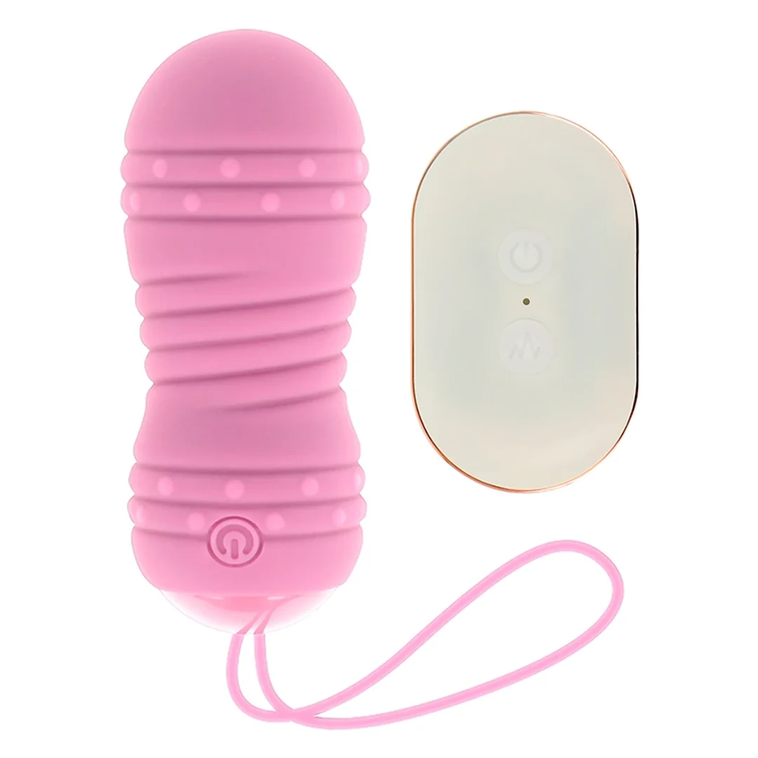 OHMAMA Jajko obrotowe 7 trybow pilot rożowe silikon 8cm USB — zdjęcie 2