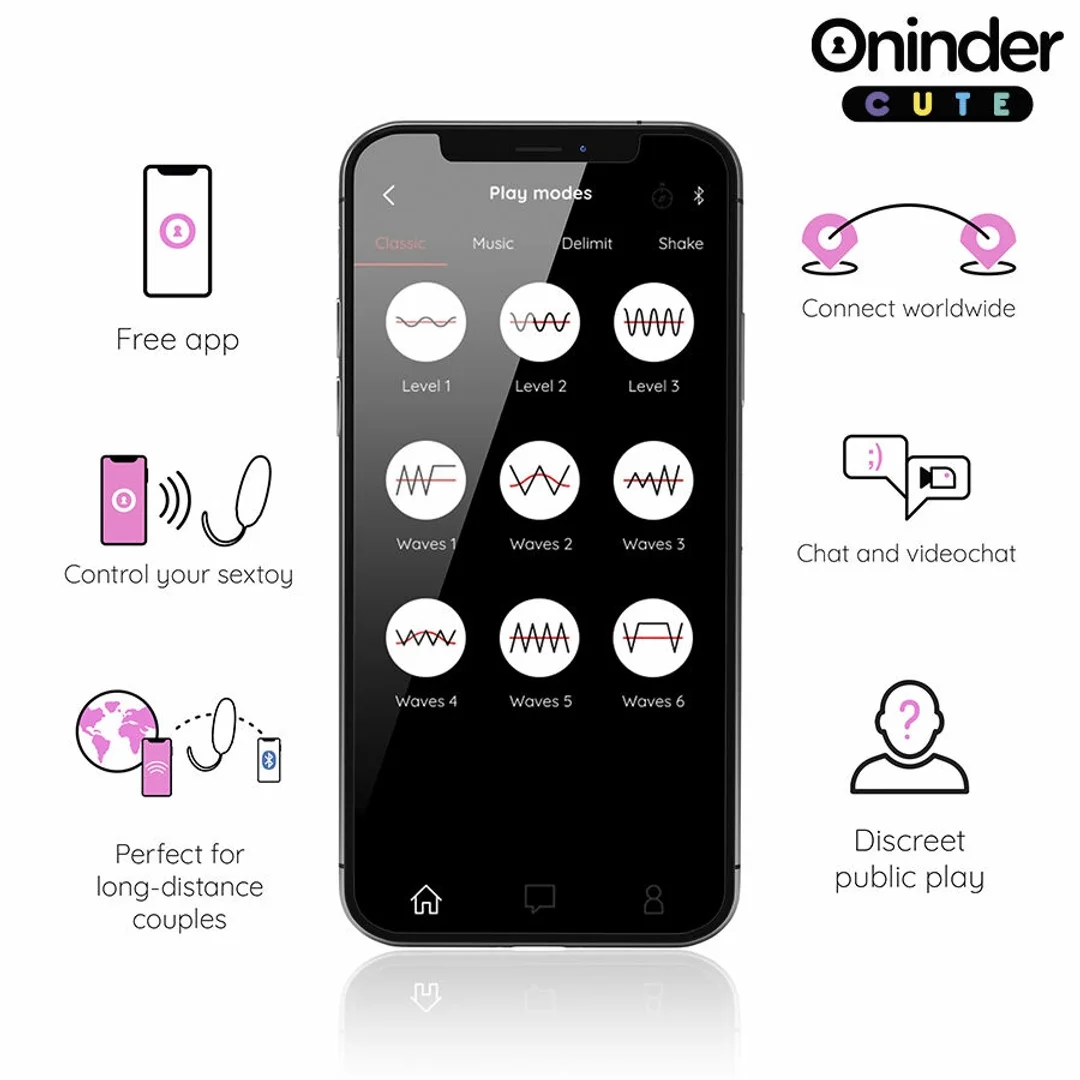 ONINDER CUTE Jajko Wibrujące 360° App IPX7 Silikonowe Kolorowe USB — zdjęcie 3