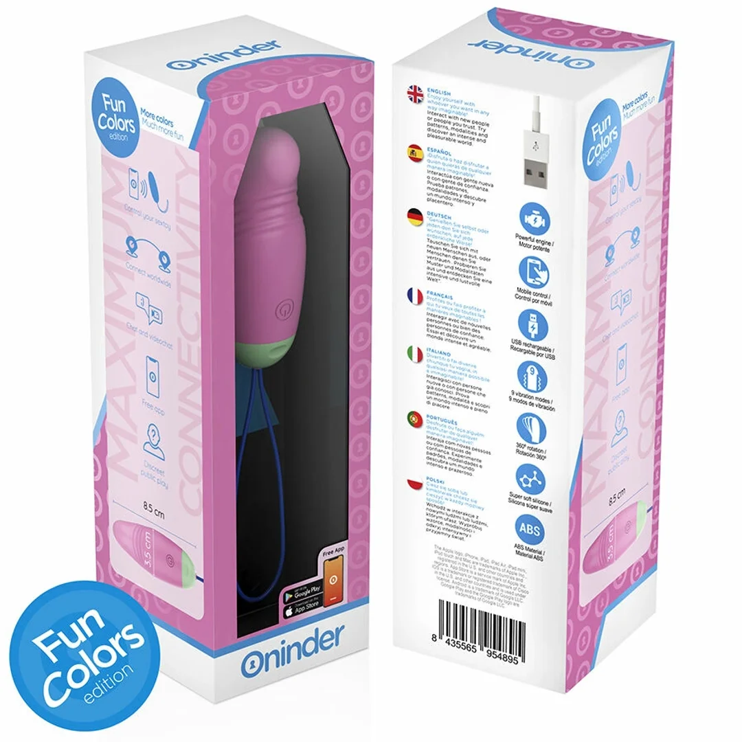 ONINDER CUTE Jajko Wibrujące 360° App IPX7 Silikonowe Kolorowe USB — zdjęcie 7