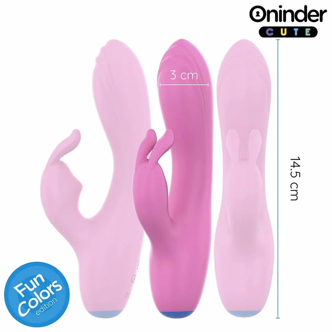 ONINDER Cute Love Bunny - wibrator z funkcją sterowania aplikacją, rożowy 14,5 cm — zdjęcie 2