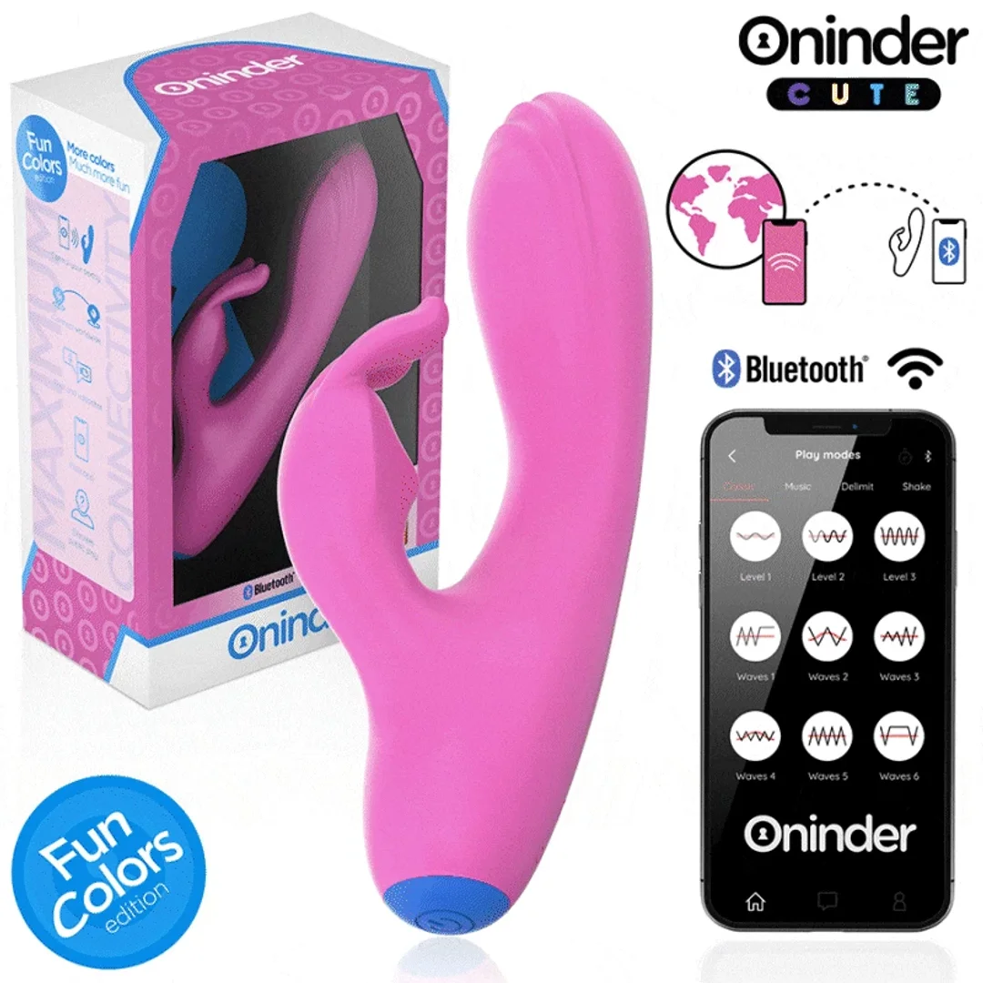 ONINDER Cute Love Bunny - wibrator z funkcją sterowania aplikacją, rożowy 14,5 cm — zdjęcie 8