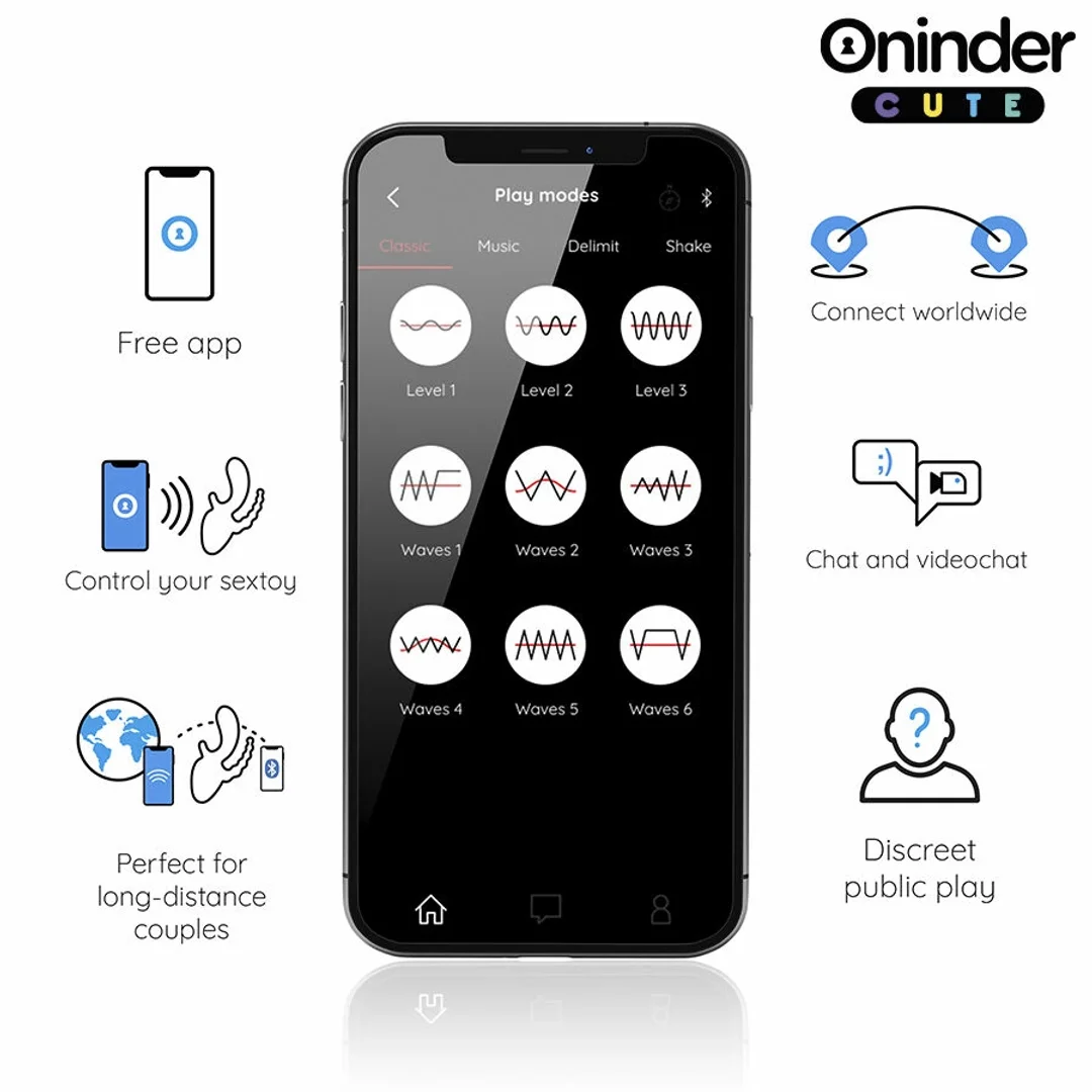 ONINDER Cute Triple Vibrator z Aplikacją - 9 Trybow, USB, Niebiesko-Żołty — zdjęcie 3