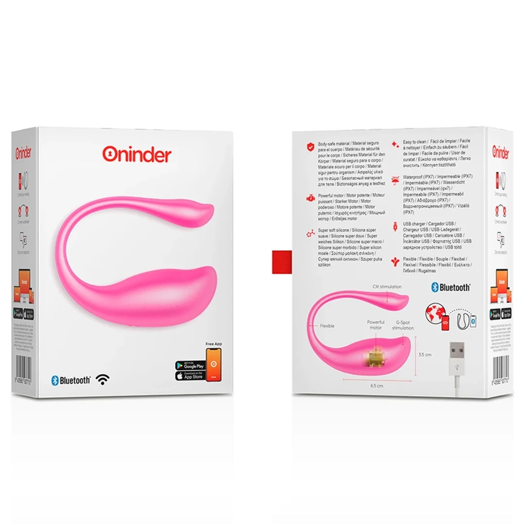 ONINDER Nairobi - Jajeczko sterowane aplikacją, rożowe, IPX7, Bluetooth — zdjęcie 6