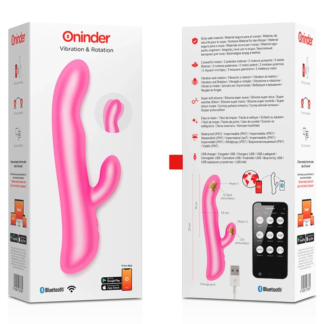 Oninder Oslo Pink - System Wibracji i Rotacji z Aplikacją Bluetooth — zdjęcie 7