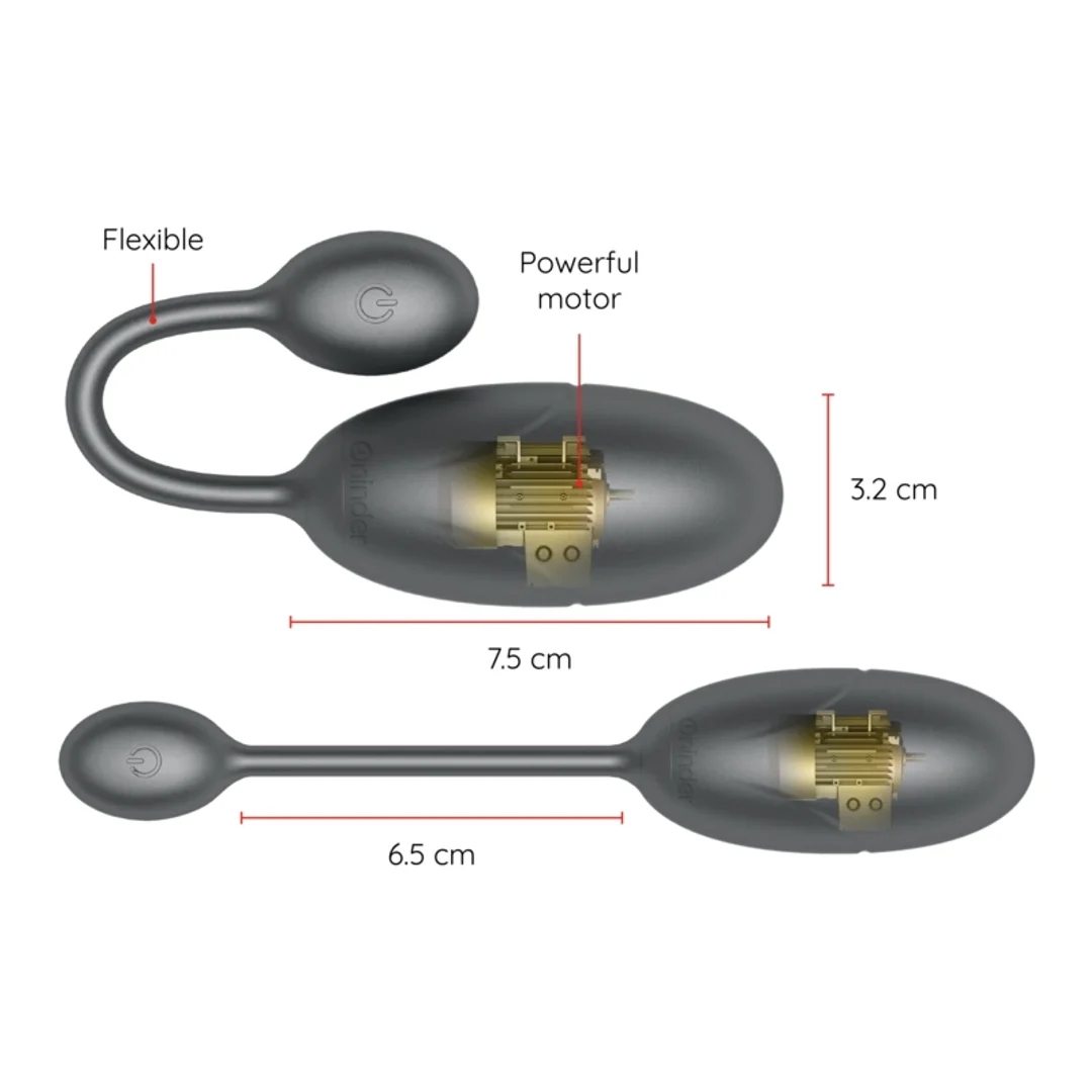 ONINDER Tokyo model jajko wibrujące czarne 7,5x3,2cm Bluetooth APP — zdjęcie 3