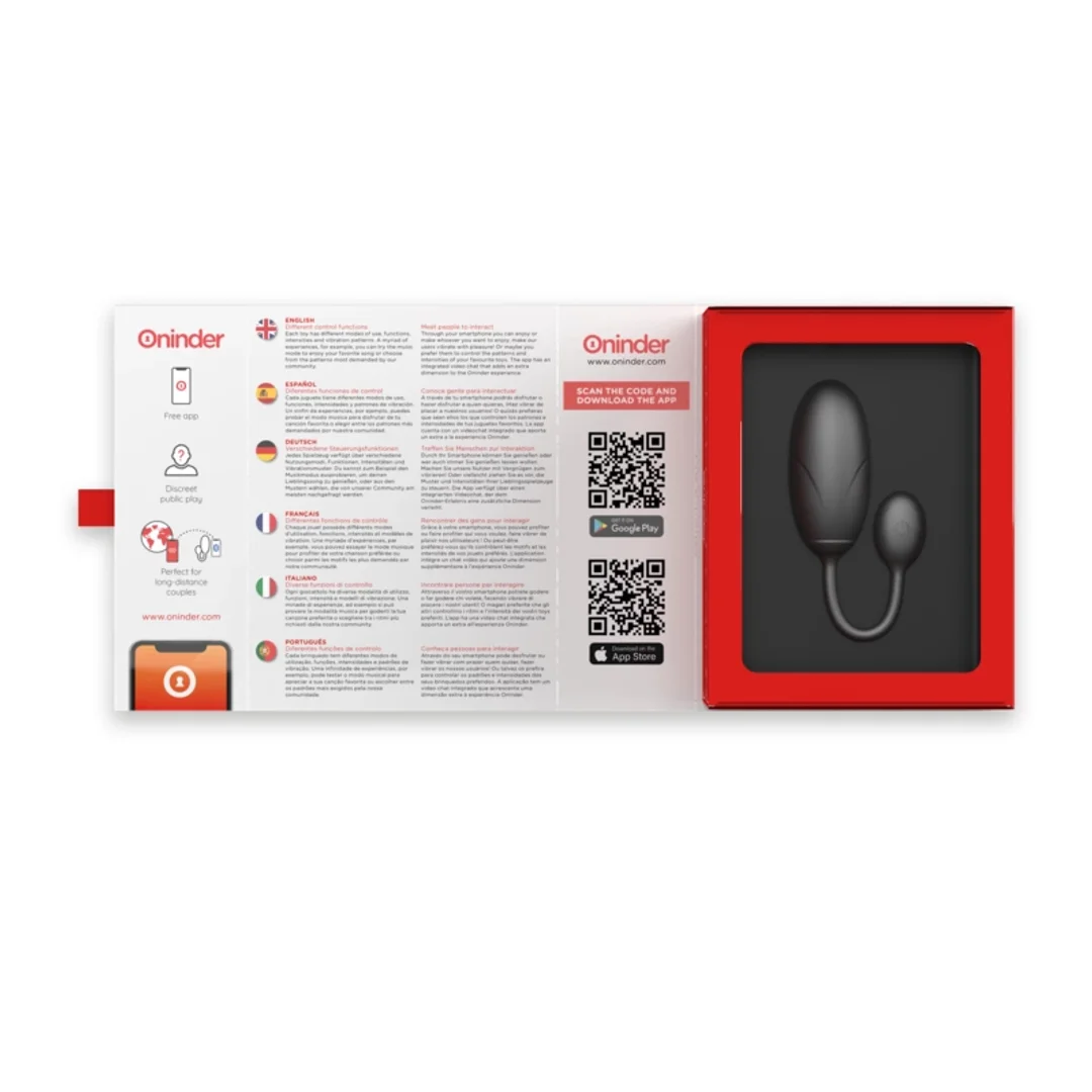 ONINDER Tokyo model jajko wibrujące czarne 7,5x3,2cm Bluetooth APP — zdjęcie 7