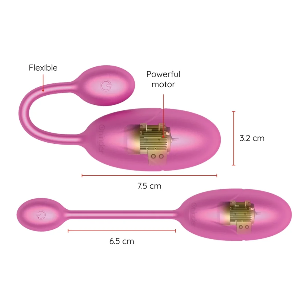ONINDER Tokyo Rożowy System Wibracyjny z Aplikacją 7,5x3,2cm IPX7 — zdjęcie 3
